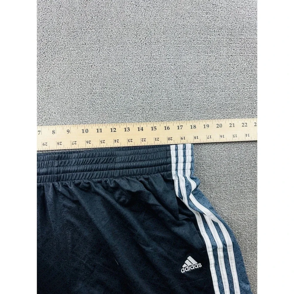 Adidas Shorts Men XL Black White Striped Athletic Mesh Gym Basketball P10855 - Picture 6 of 10